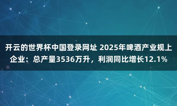开云的世界杯中国登录网址 2025年啤酒产业规上企业:总产量3536万升,利润同比增长12.1%