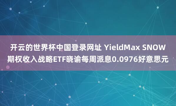 开云的世界杯中国登录网址 YieldMax SNOW期权收入战略ETF晓谕每周派息0.0976好意思元