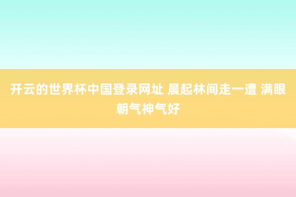 开云的世界杯中国登录网址 晨起林间走一遭 满眼朝气神气好