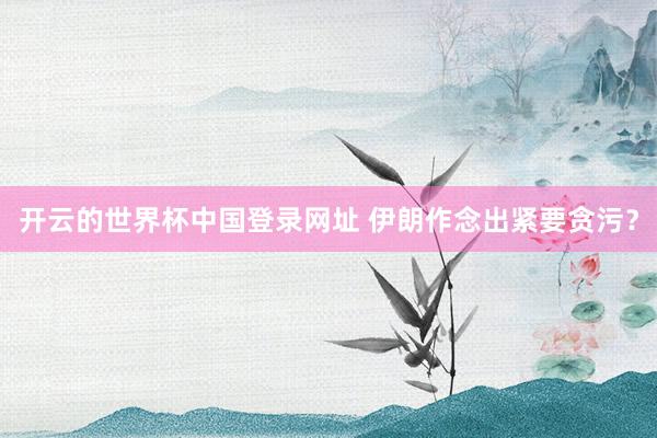 开云的世界杯中国登录网址 伊朗作念出紧要贪污?
