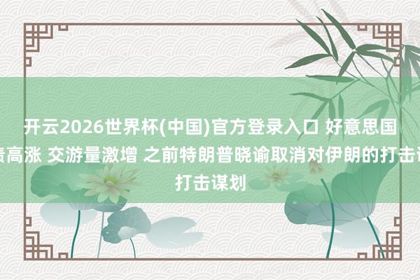 开云2026世界杯(中国)官方登录入口 好意思国国债高涨 交游量激增 之前特朗普晓谕取消对伊朗的打击谋划