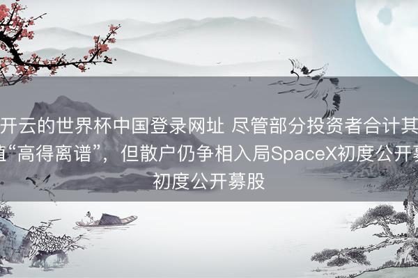 开云的世界杯中国登录网址 尽管部分投资者合计其估值“高得离谱”,但散户仍争相入局SpaceX初度公开募股